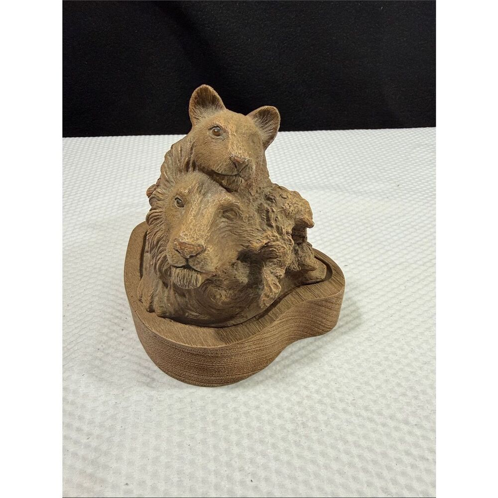 Lion Sculpture Trinket Box, Rick Cain, "Pride" Limited Edition VTG 48/2000 1991
